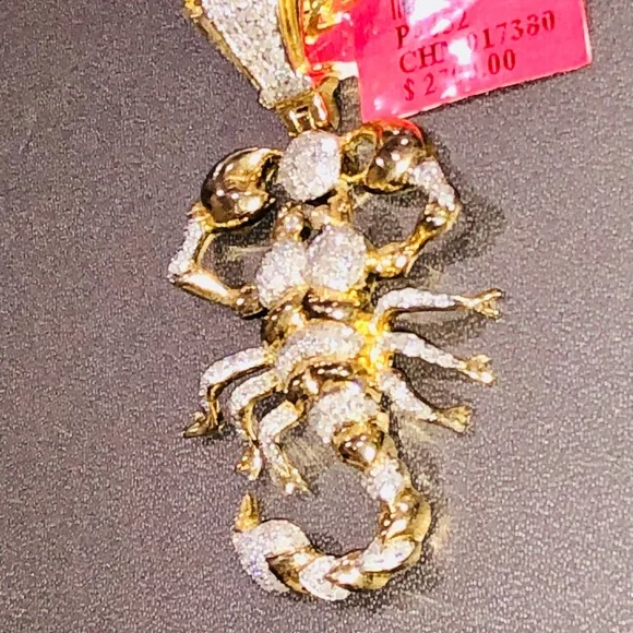 Real diamond custom made scorpion pendant charm not CZ not fake huge sale gift - Picture 9 of 9